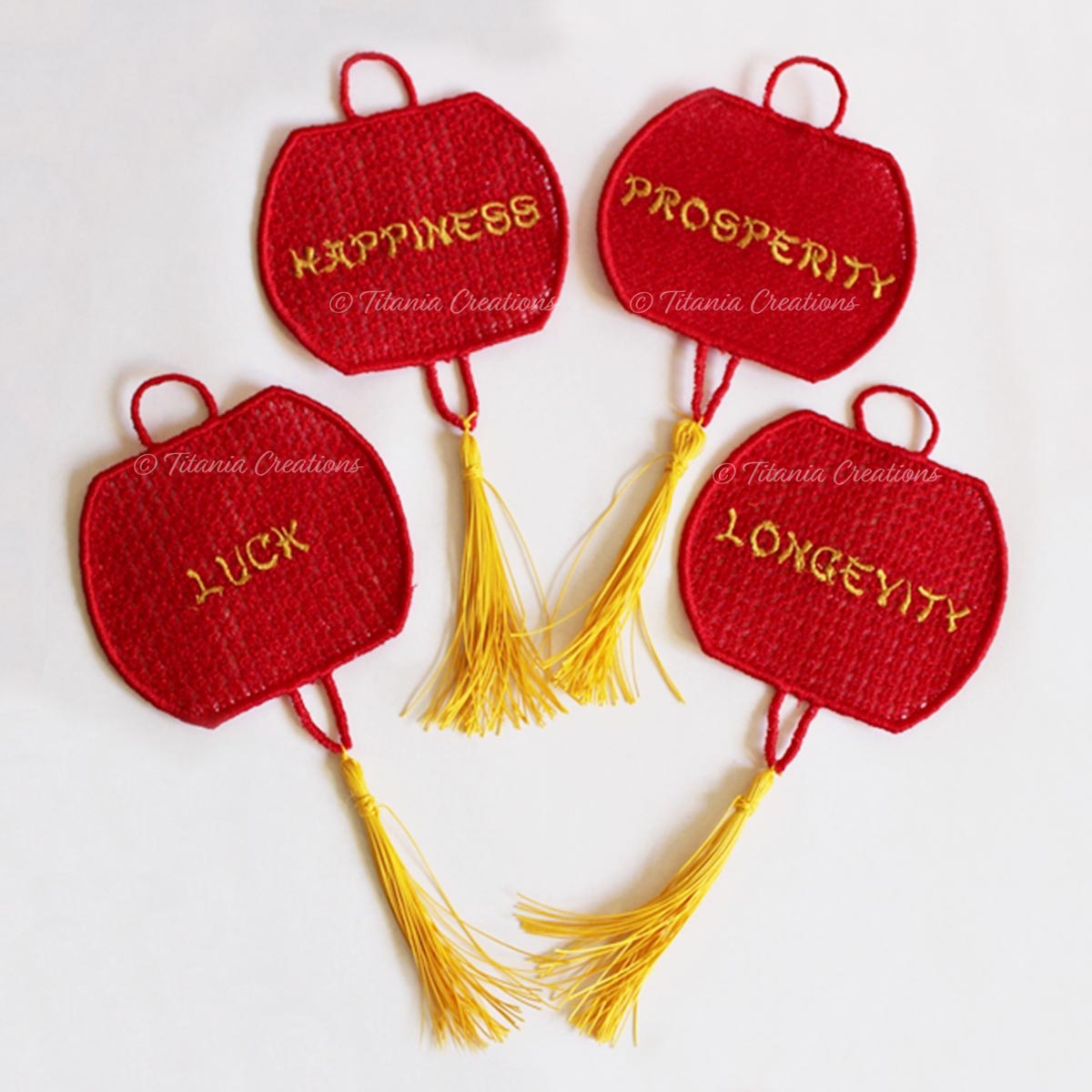 FSL Chinese Lucky Lanterns Set of Four 4x4