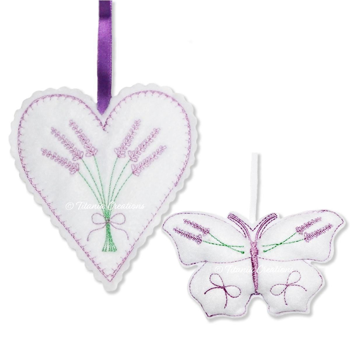 ITH Heart and Butterfly Lavender Bags 4x4