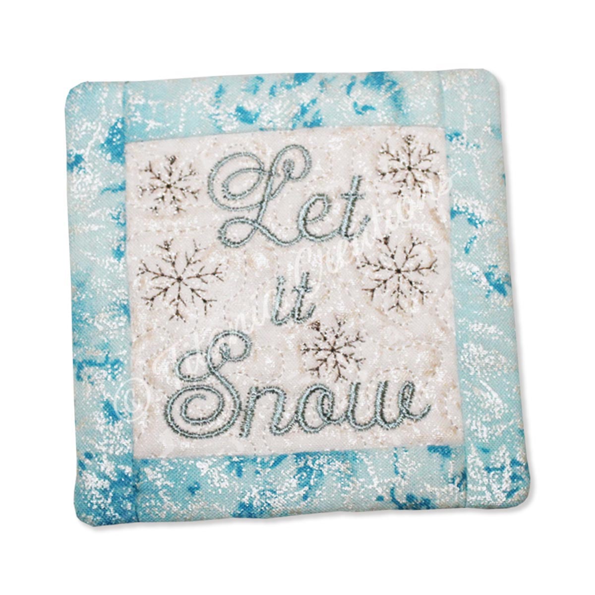ITH Let it Snow Mug Rug 4x4