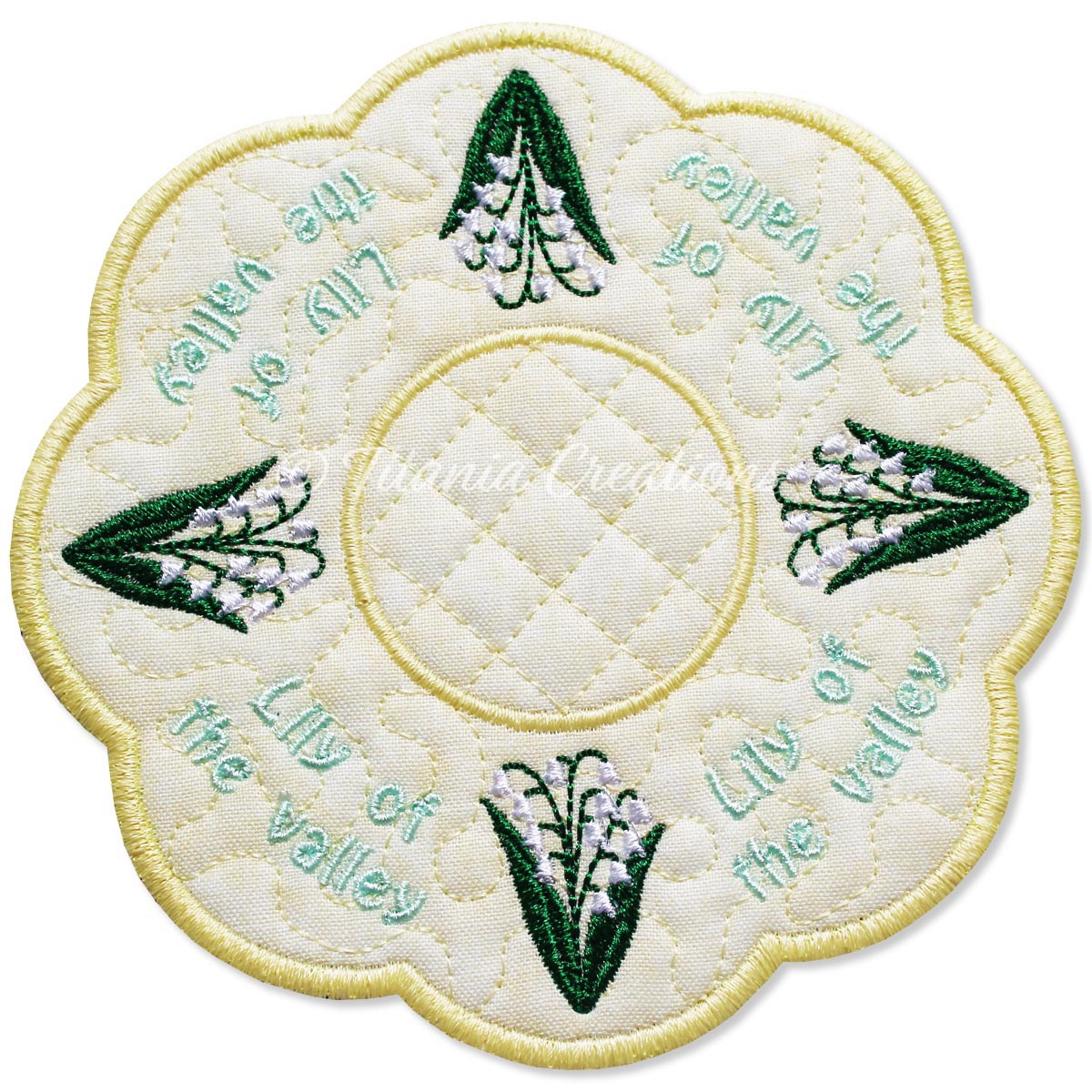 ITH Lily of The Valley Flower for May Candle Mat 5x5 6x6 7x7 8x8
