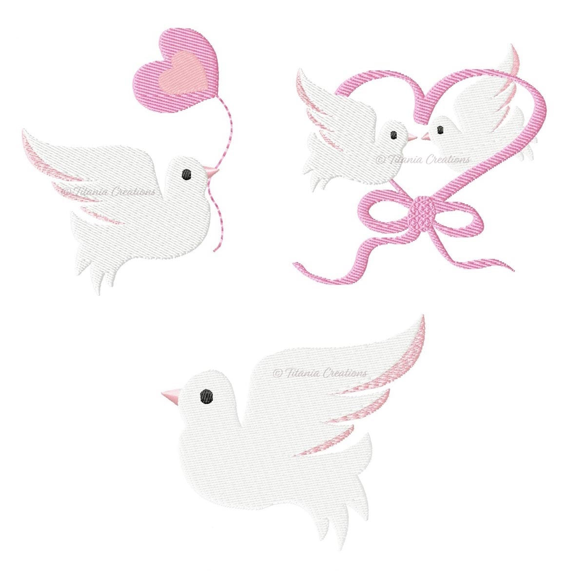 Love Doves Set of Three 4x4