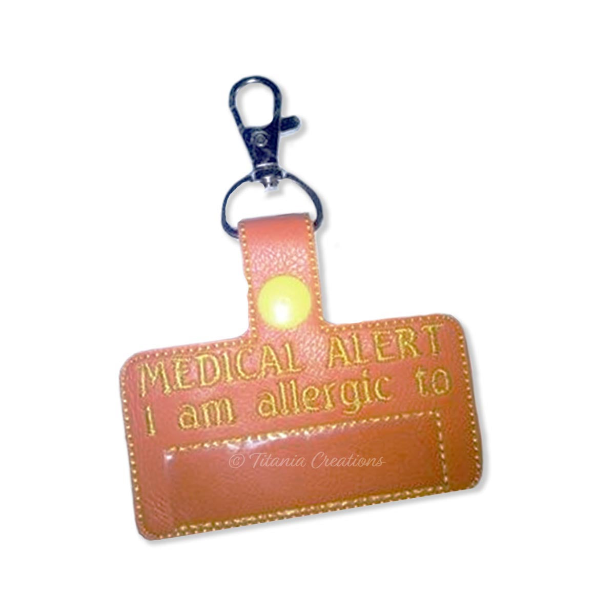 ITH Medical Alert Allergy Key Fob 4x4
