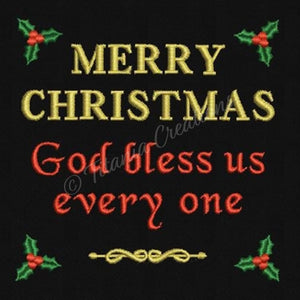 Merry Christmas God Bless Us 4x4