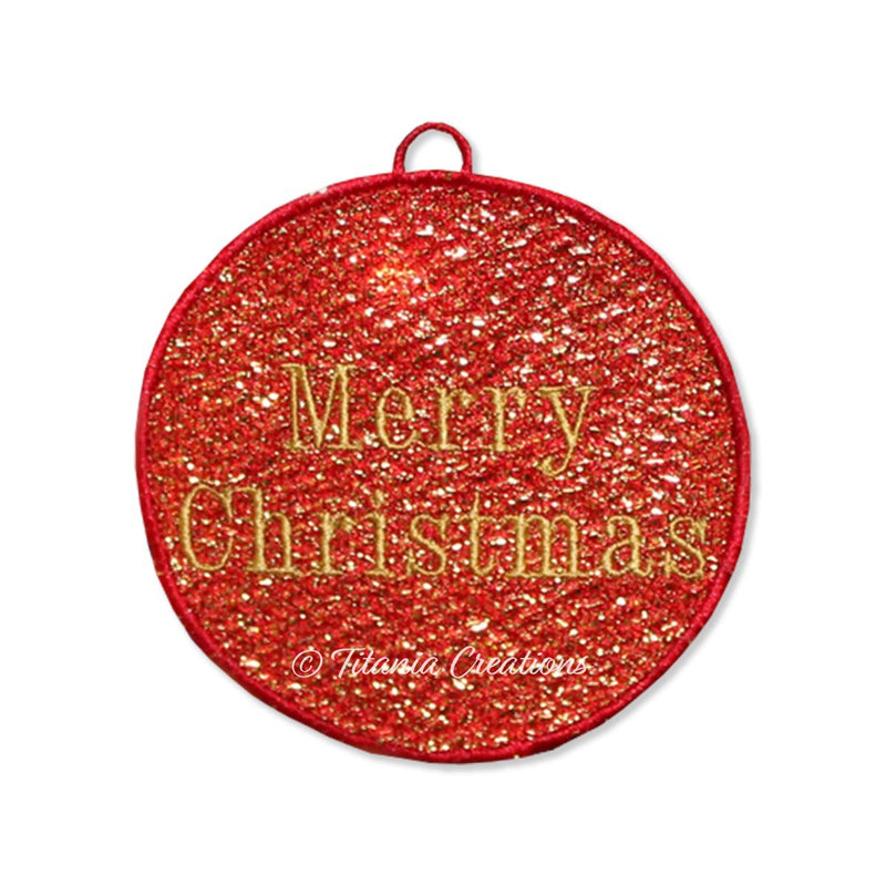 FSL Mylar Merry Christmas Bauble 4x4 - Titania Creations