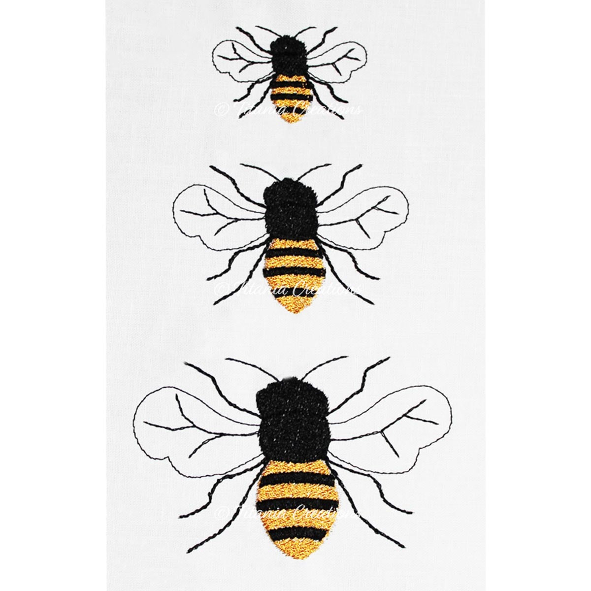 Miniature Bee Set of Three 4x4