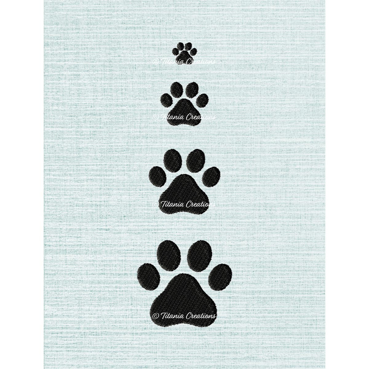 Miniature Paw Prints Set of Four 4x4