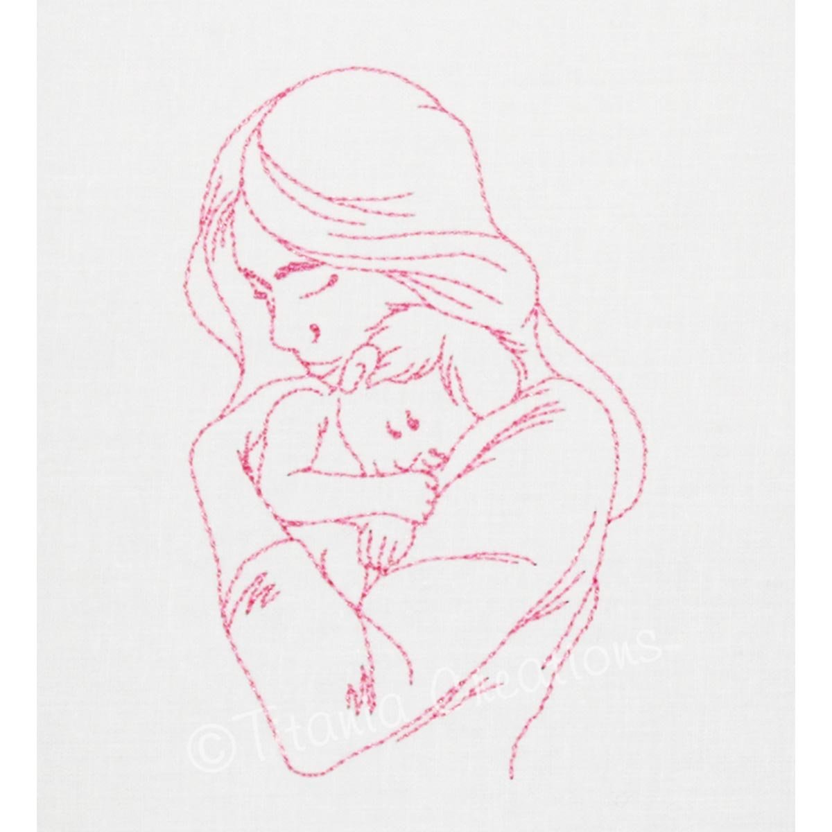 Mother And Baby 4X4 5X7 Line Work