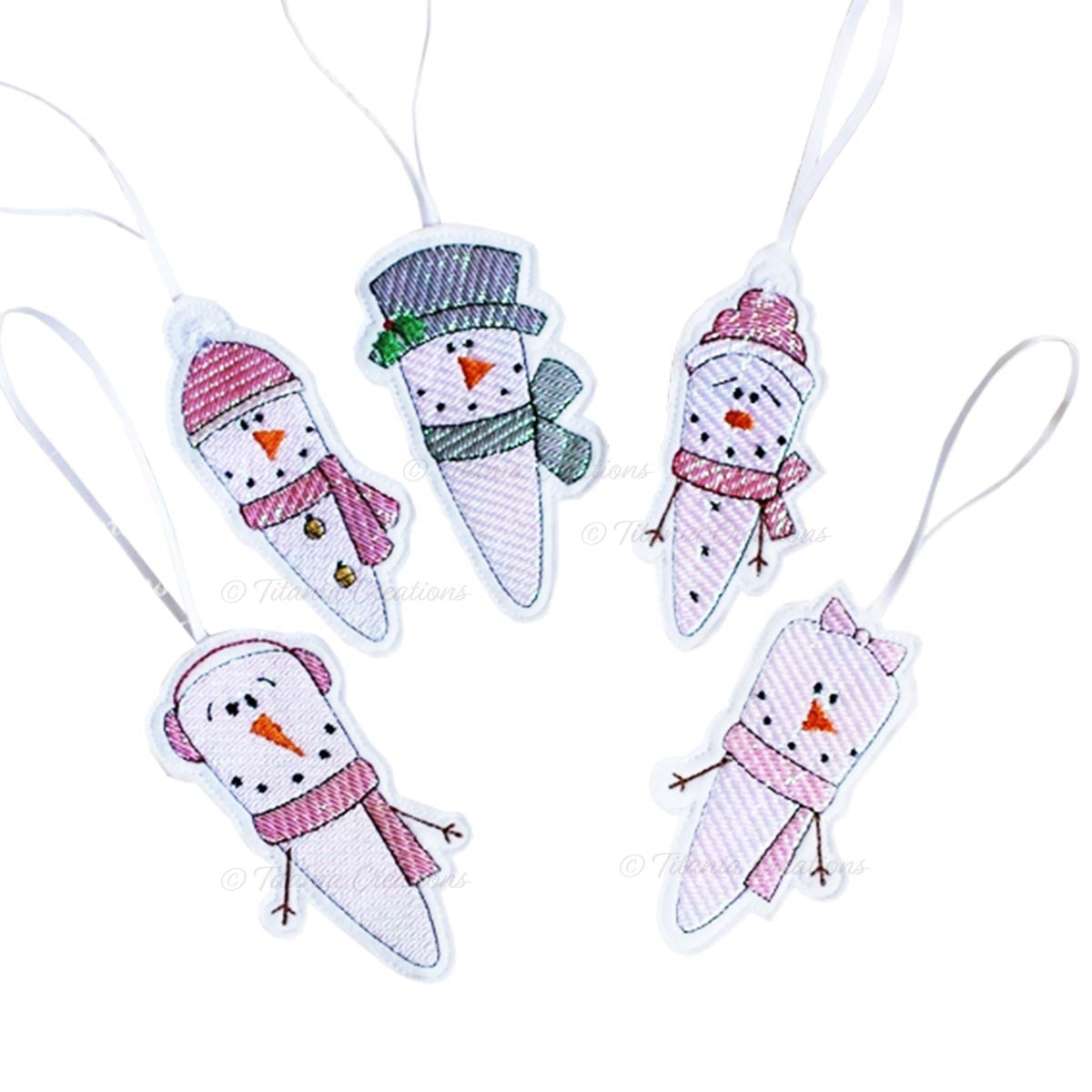 ITH Mylar Icicle Decorations set of 5 4x4