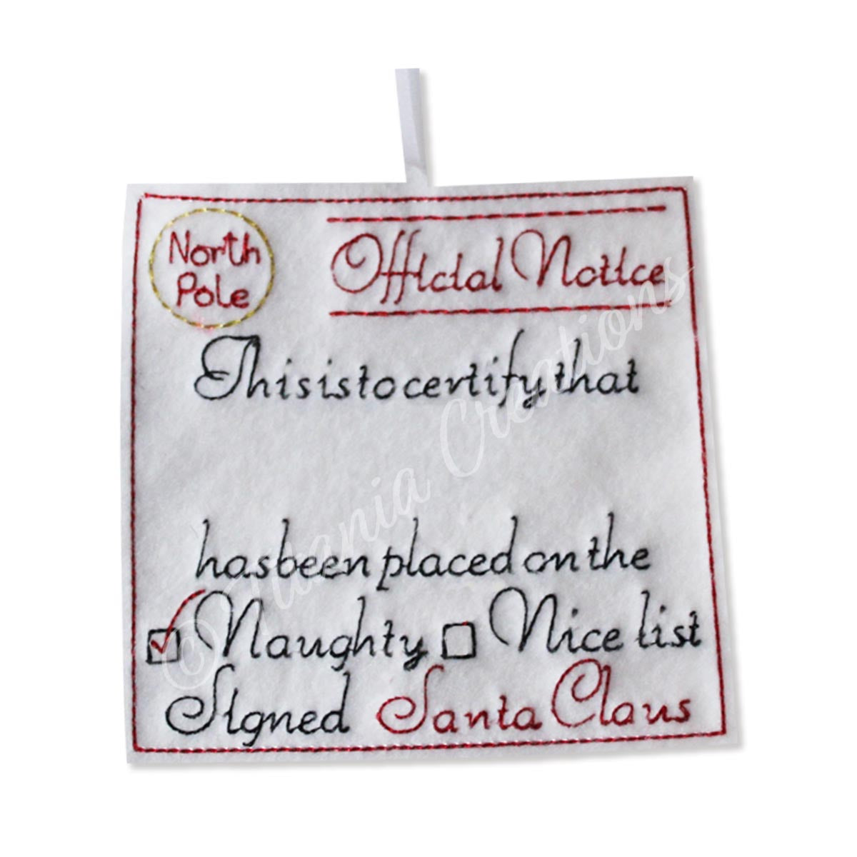 ITH Official Notice Scroll from Santa NAUGHTY List 4x4