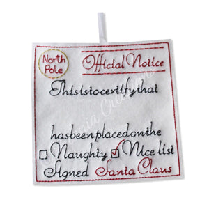 ITH Official Notice Scroll from Santa NICE List 4x4