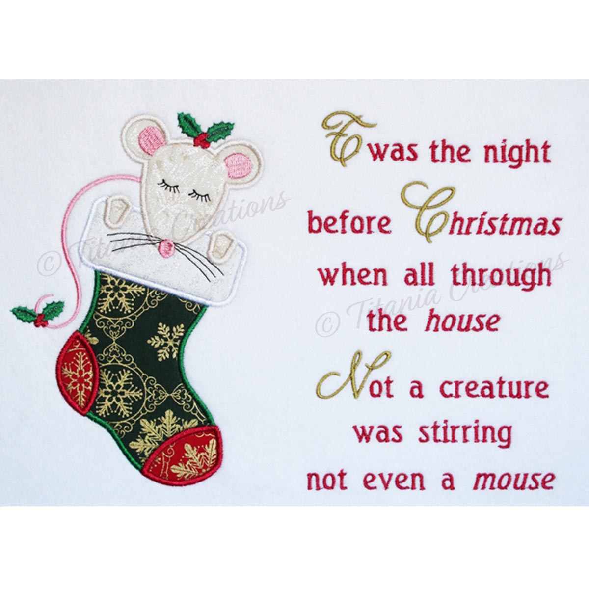 Applique Night Before Christmas 5x7