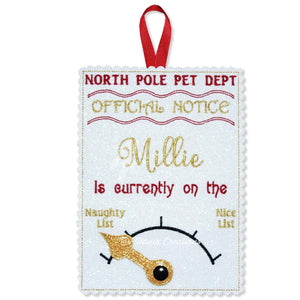 ITH North Pole Pet Notice With Movable Pointer 5x7