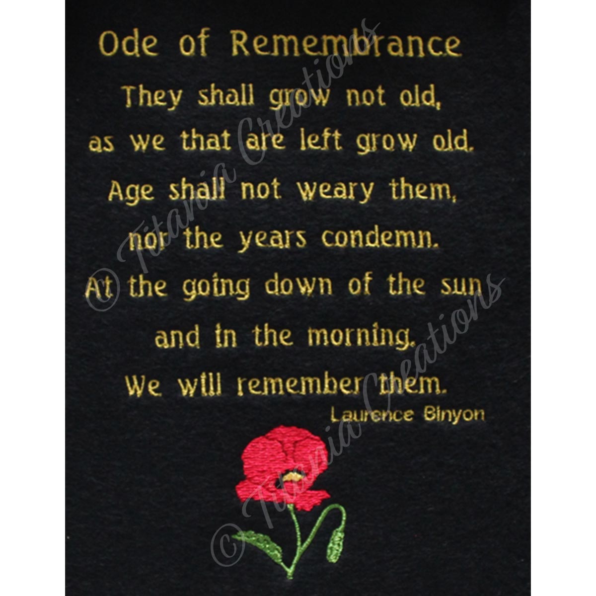 Ode of Remembrance 5x7