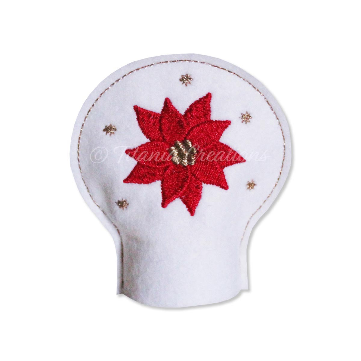 ITH Poinsettia Tea Light Cover 4x4