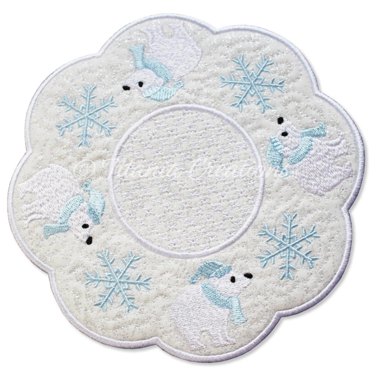 ITH Polar Bear Candle Mat 5x5 6x6 7x7 8x8