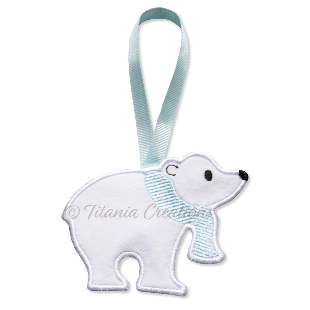ITH Polar Bear Hanger with Satin Edge 5x7