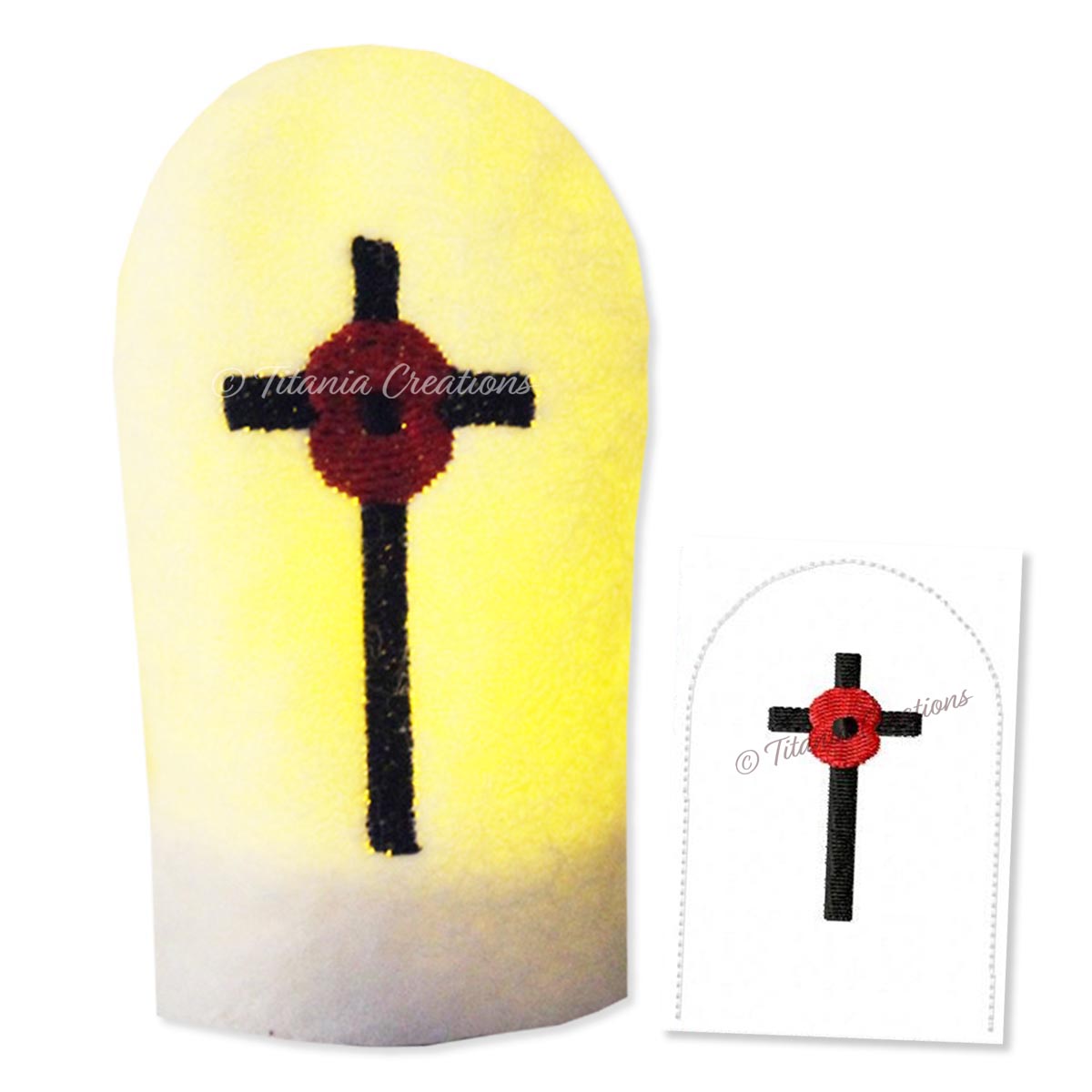 ITH Remembrance Poppy Tea Light Cover 4x4