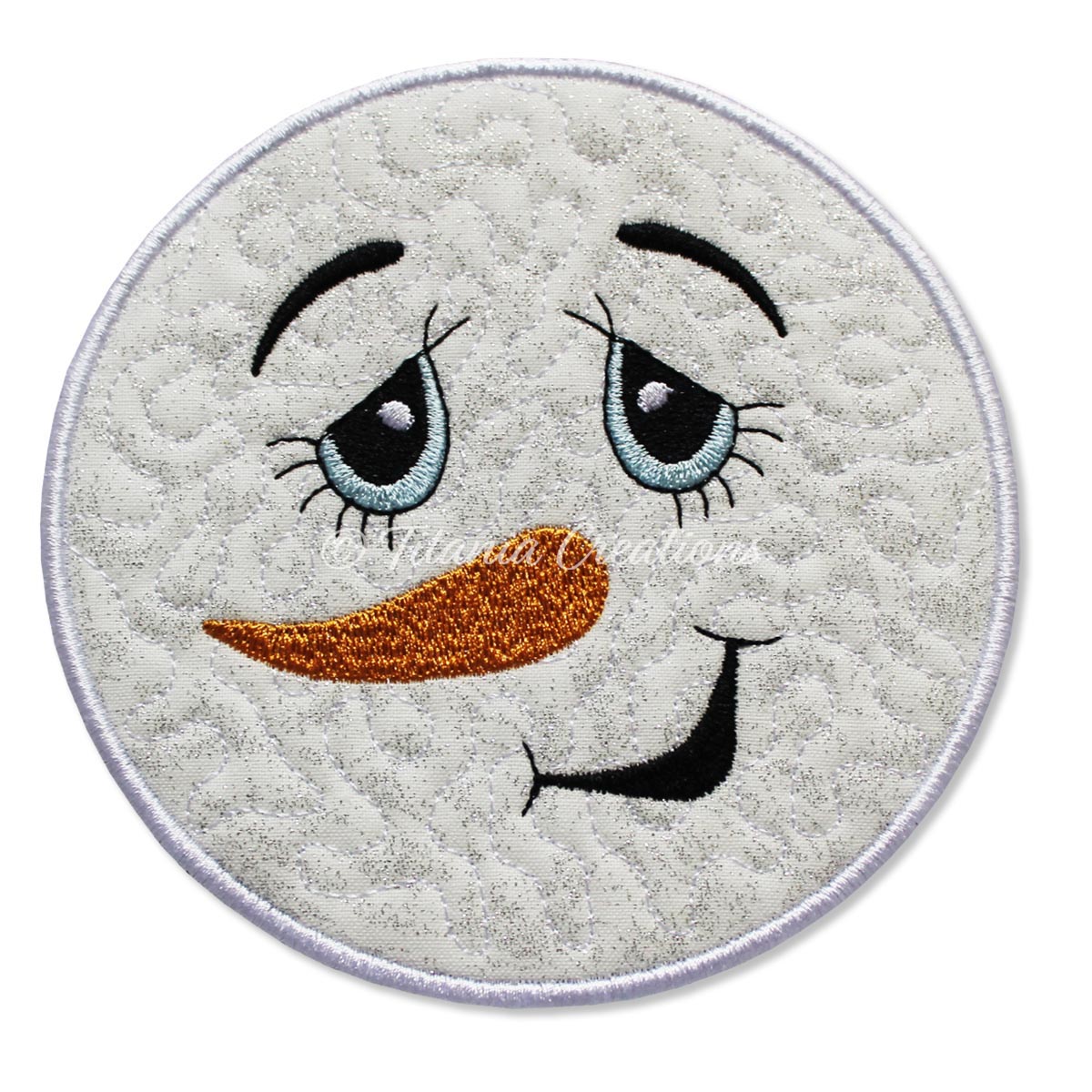 ITH Quilted Snowman Coaster 4x4 5x5 6x6 7x7 8x8