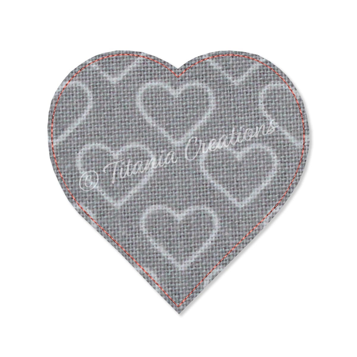 Raw Edge Applique Heart 2x2 3x3 4x4