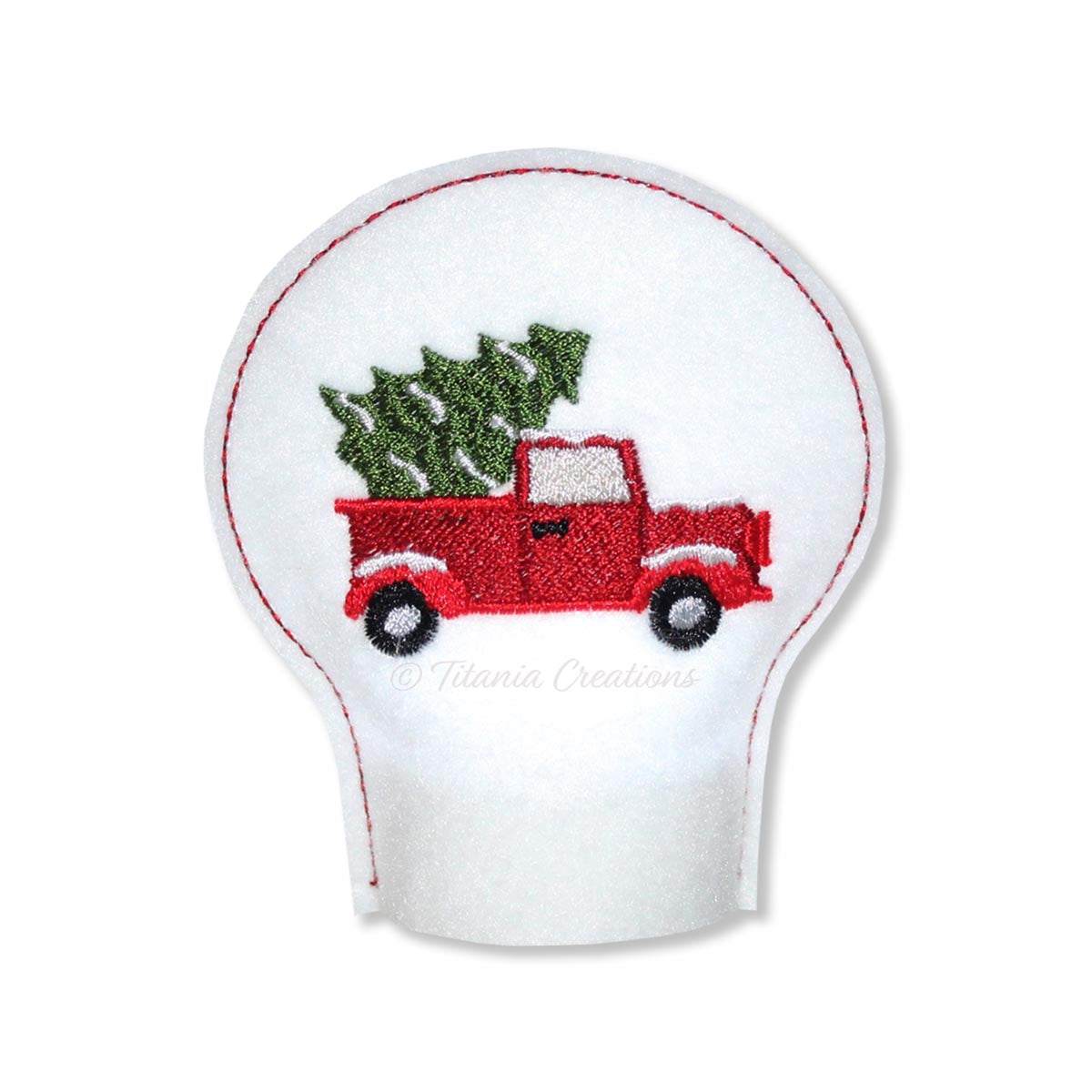 ITH Red Truck Tea Light Cover 4x4