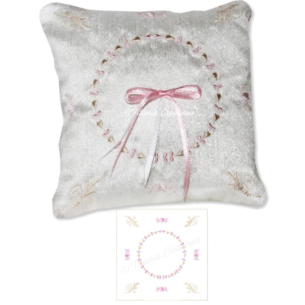 ITH Wedding Ring Cushion 5x5 6x6 8x8