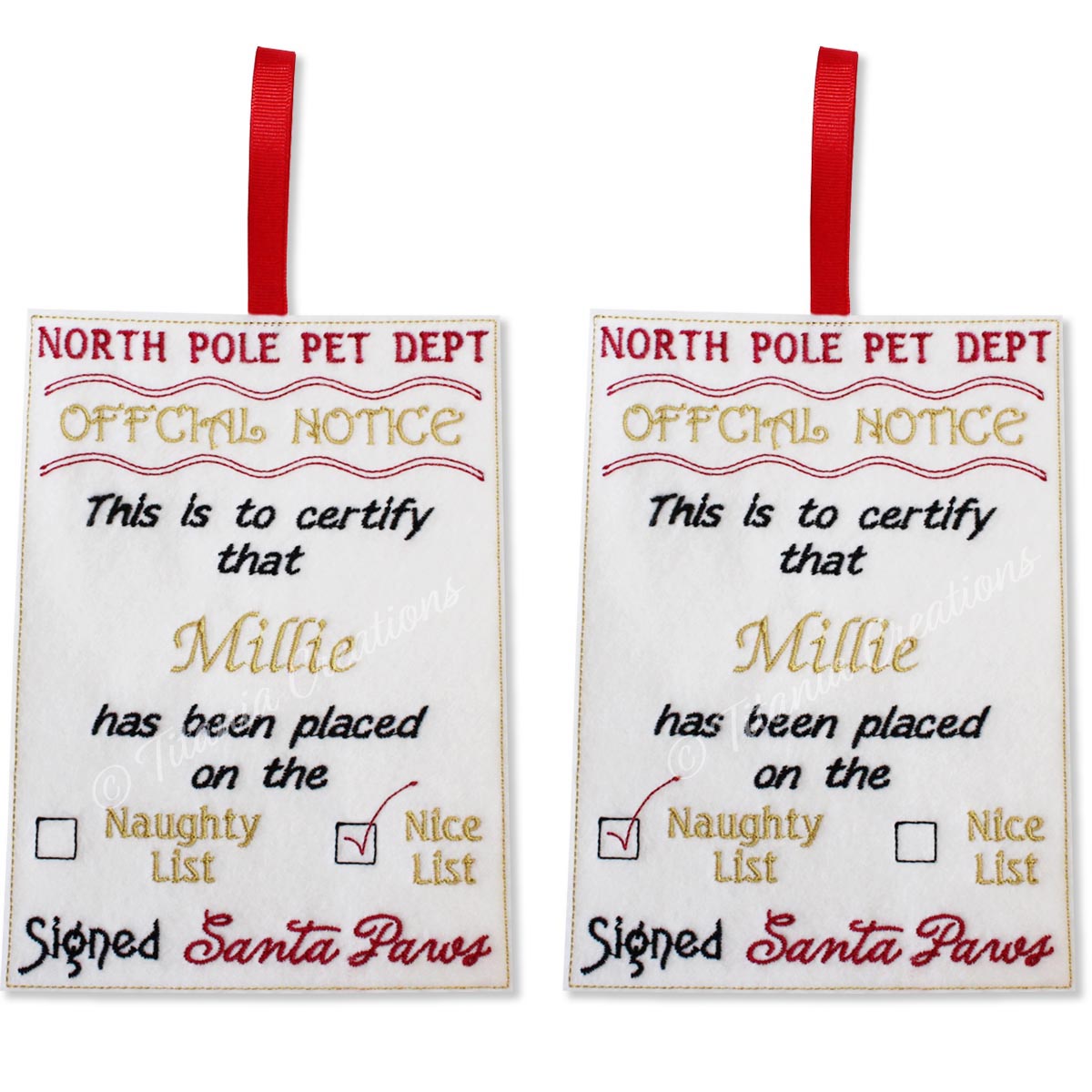 Santa Paws Pet Notice Naughty & Nice List 5x7