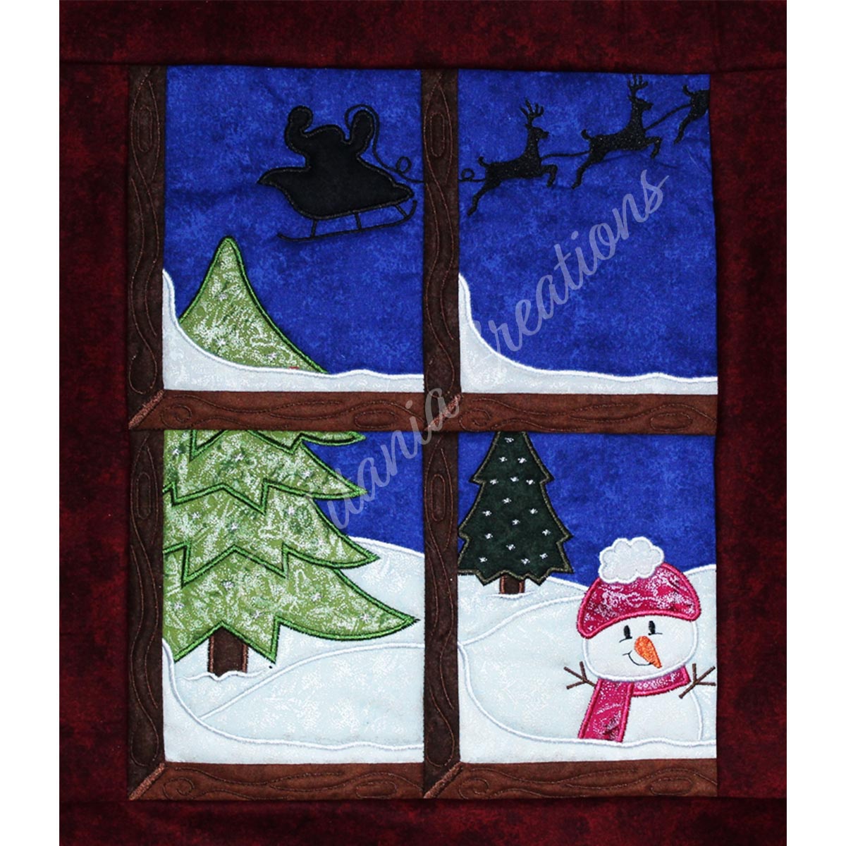 Midnight Santa Window Scene 5x7