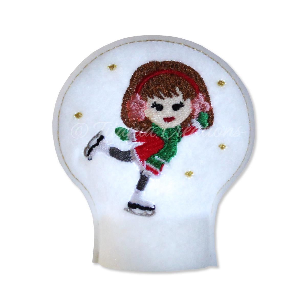 ITH Ice Skater Tea Light Cover 4x4