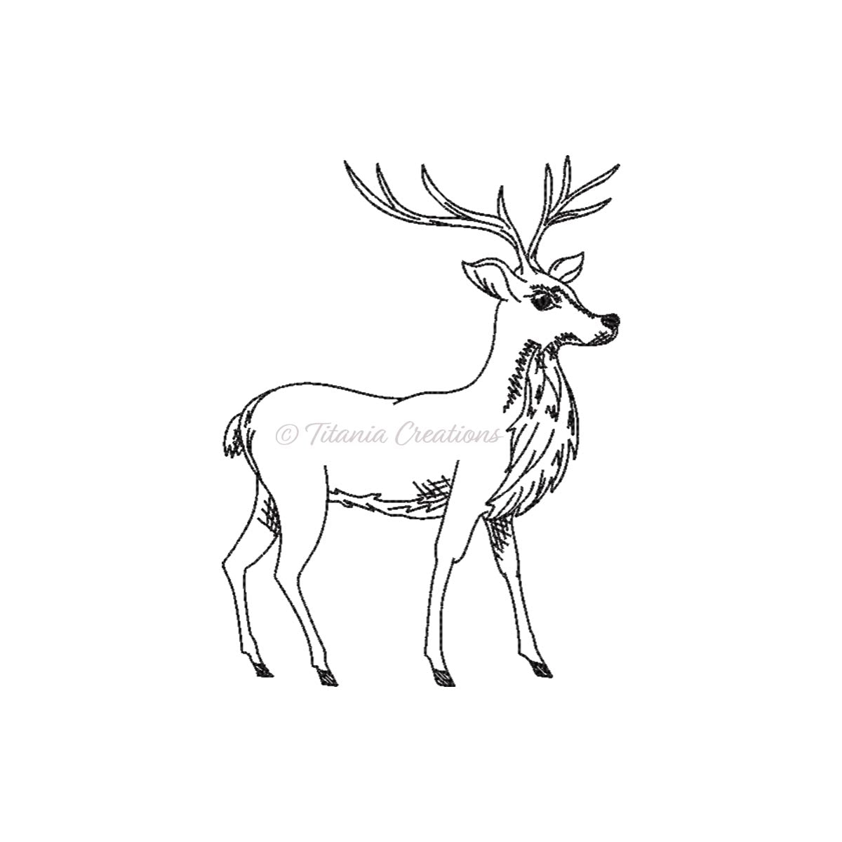 VIP GOLD Sketch Reindeer 4x4 5x7