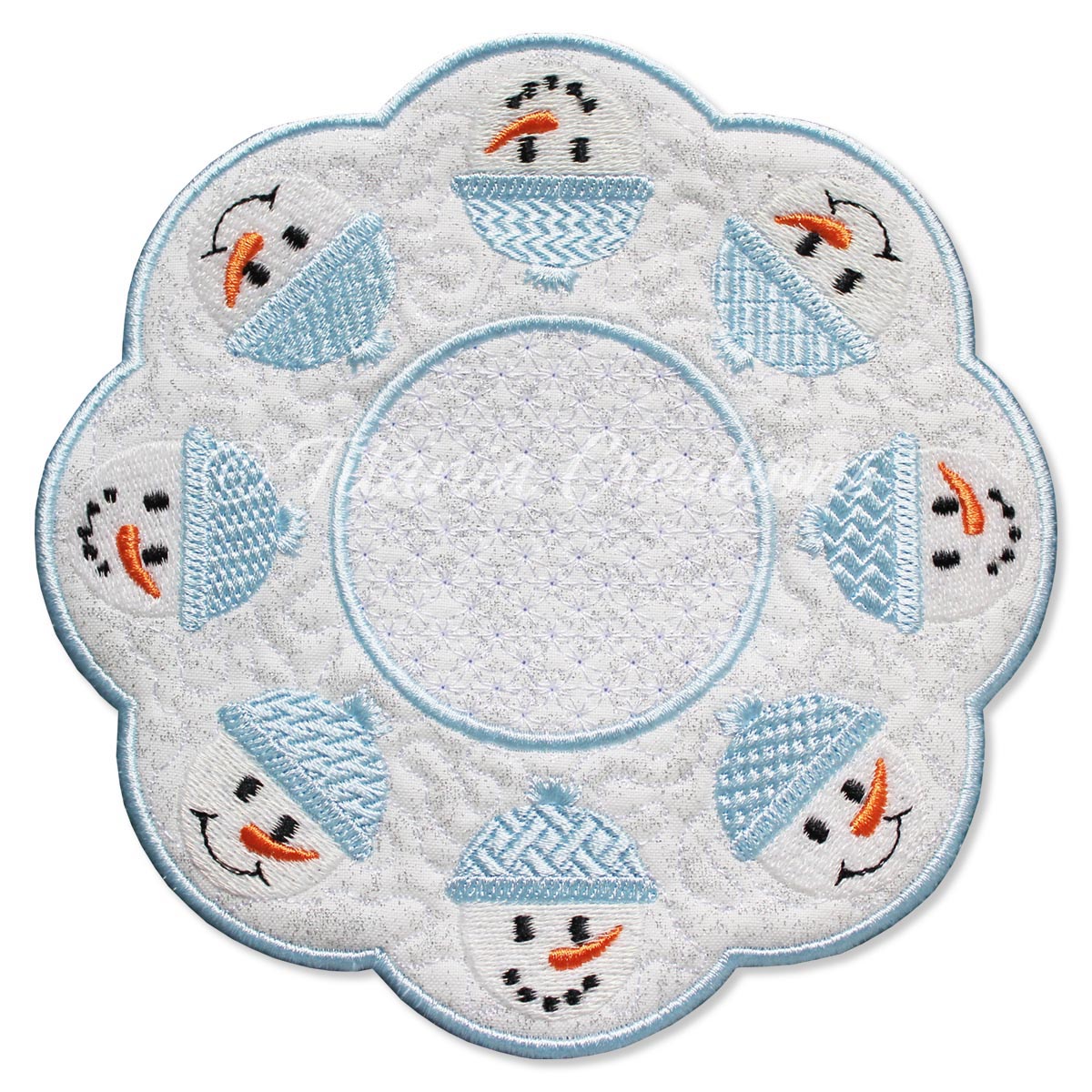 ITH Snowman Candle Mat 5x5 6x6 7x7 8x8