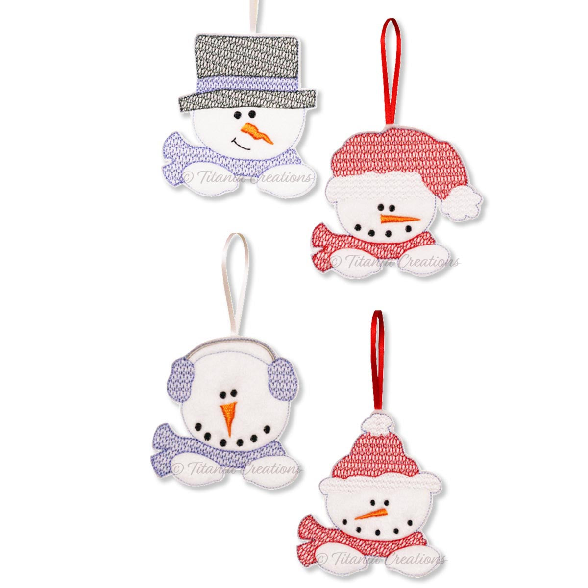 ITH Snowman Ornament Hangers 4x4 Set Of Four