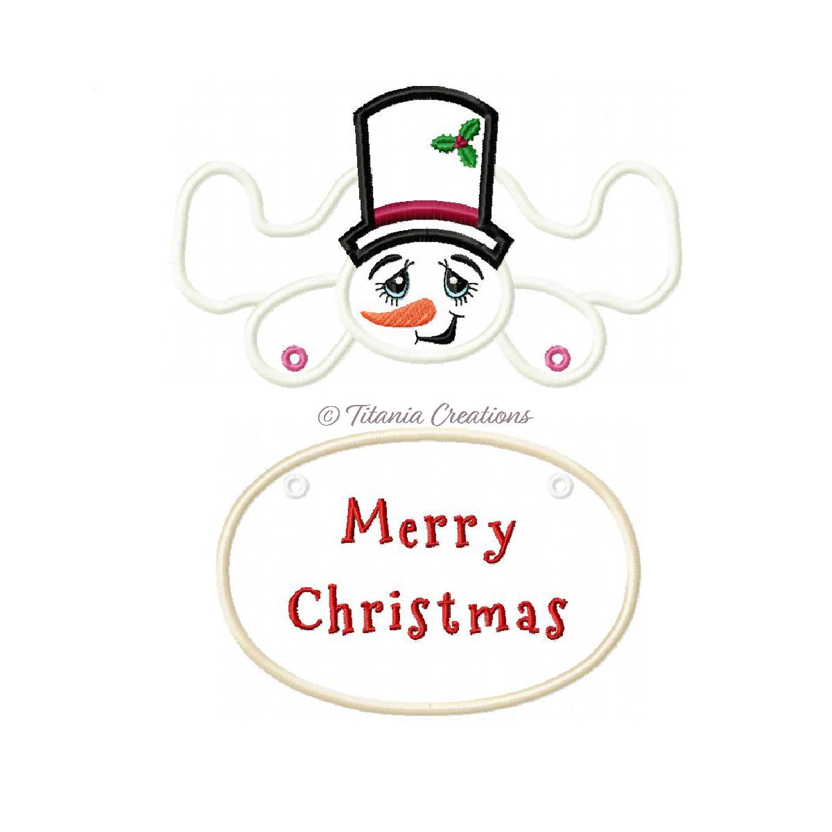 ITH Merry Christmas Snowman 4x4 5x7