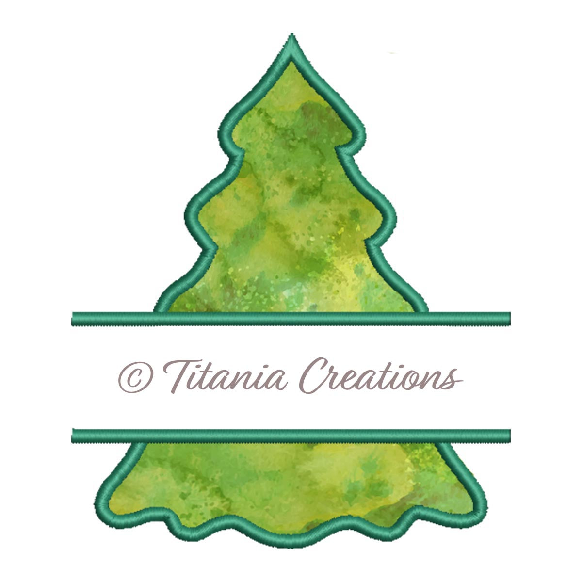 Applique Split Christmas Tree 4x4 5x7