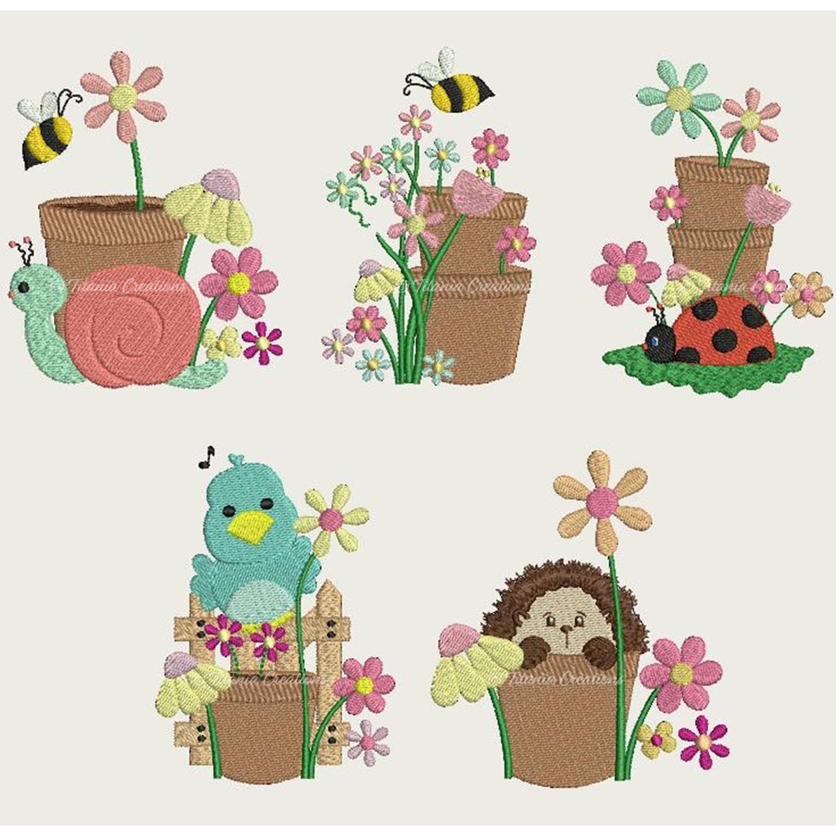 Spring Garden Set of Five 4x4