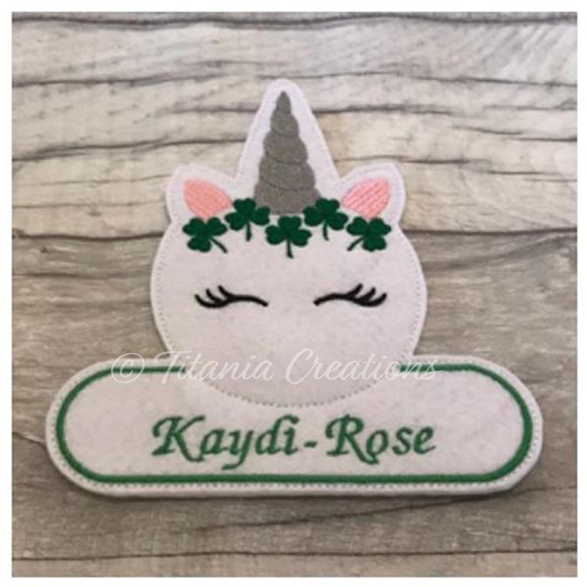 ITH St Patricks Unicorn Name Hanger 4x4 5x7