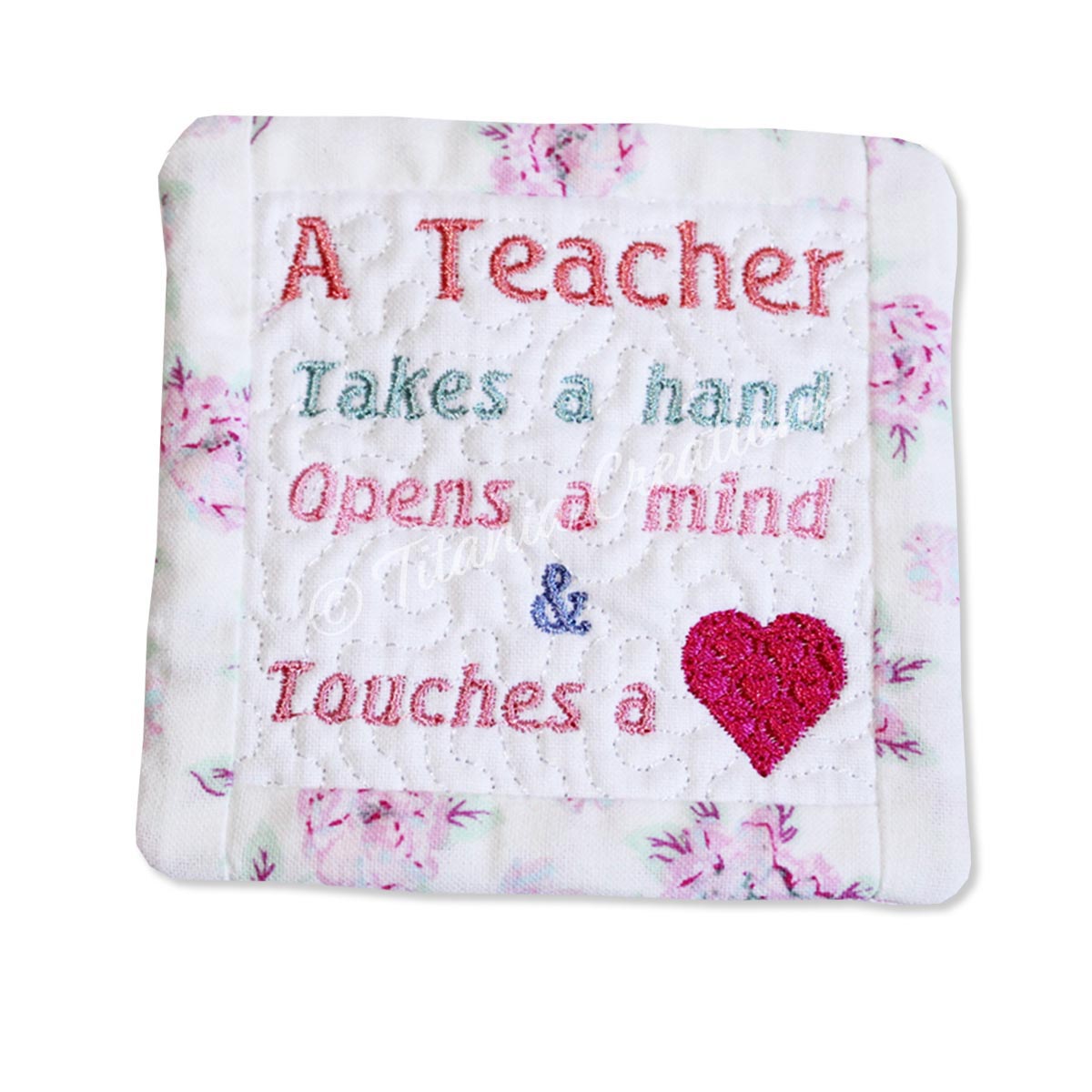 ITH A Teacher Mug Rug 4x4