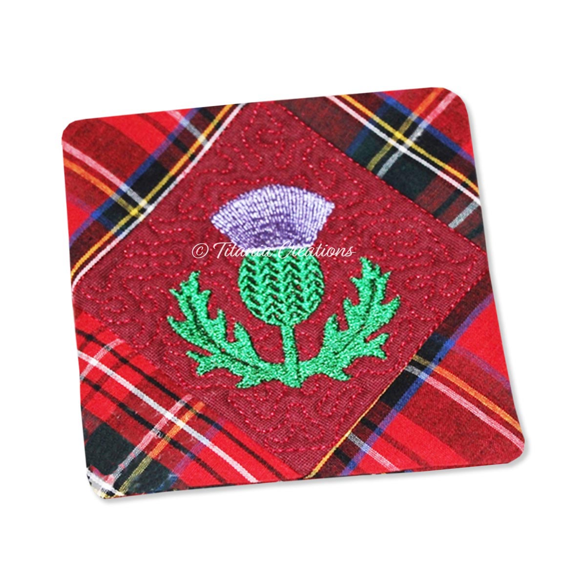 ITH Thistle Mug Rug 4x4
