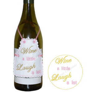ITH Wine A Little Bottle Apron & Coaster 4x4