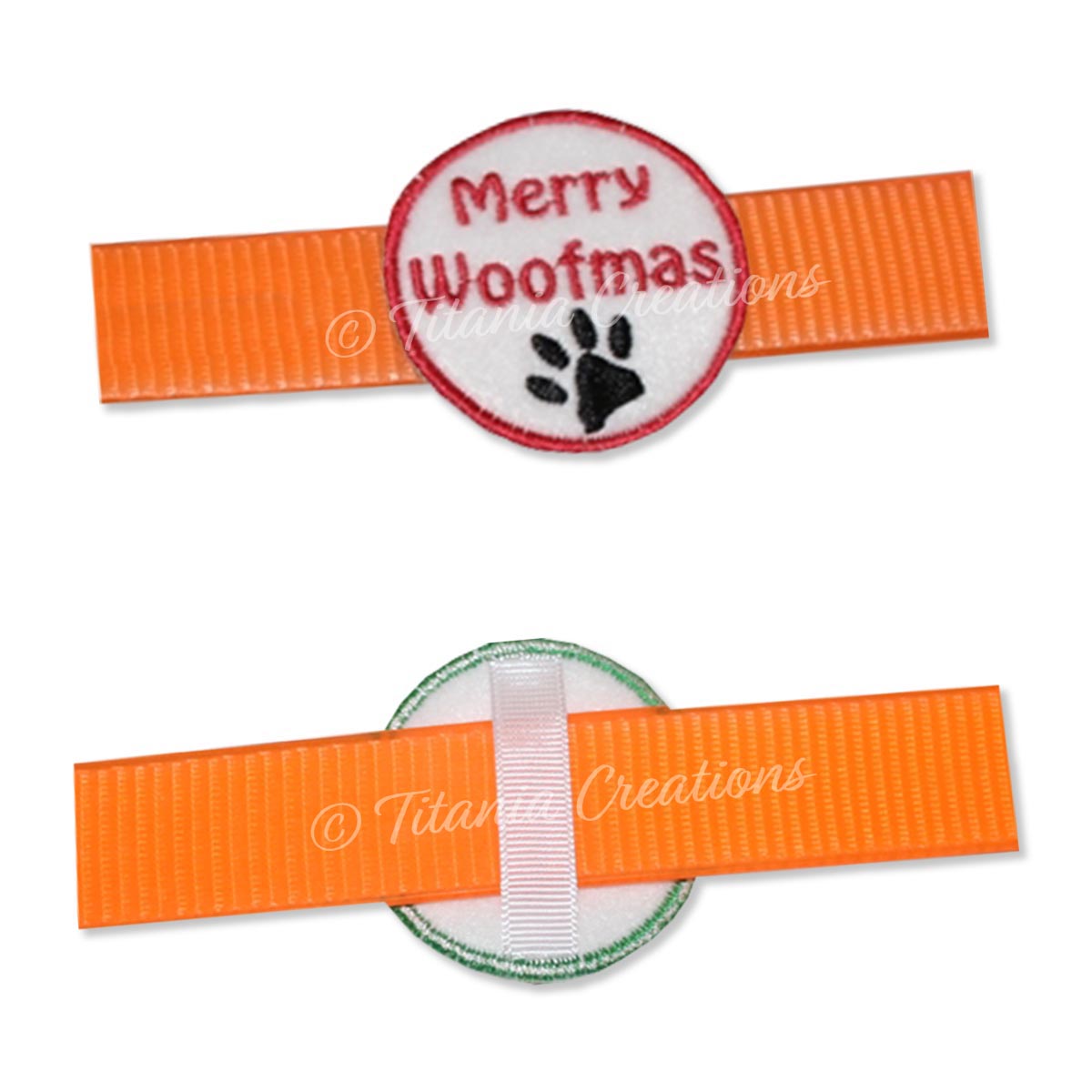 ITH Merry Woofmas Dog Collar Feltie 2x2