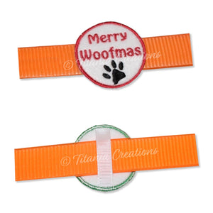 ITH Merry Woofmas Dog Collar Feltie 2x2