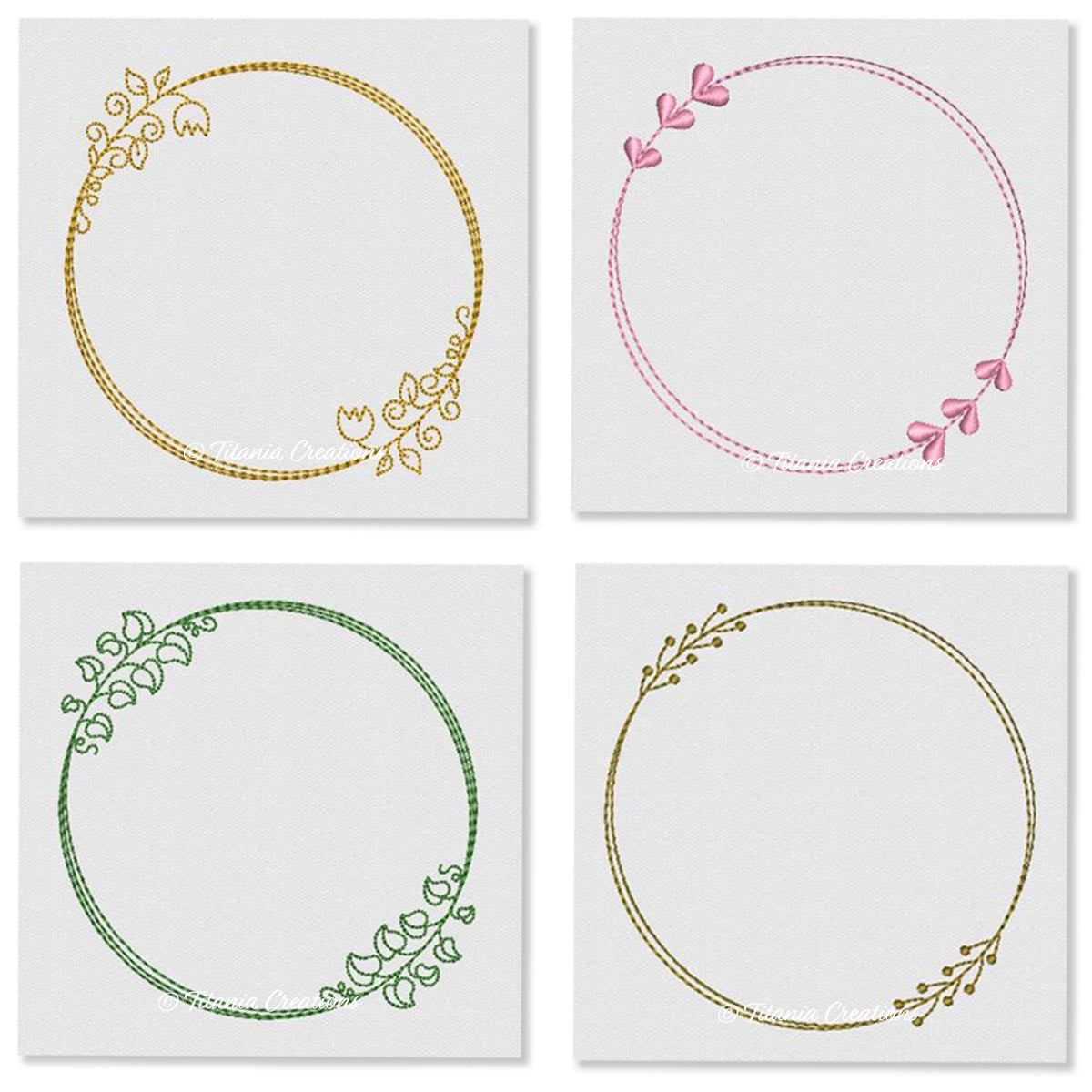 Circle Wreath Frames Set of Four 4x4