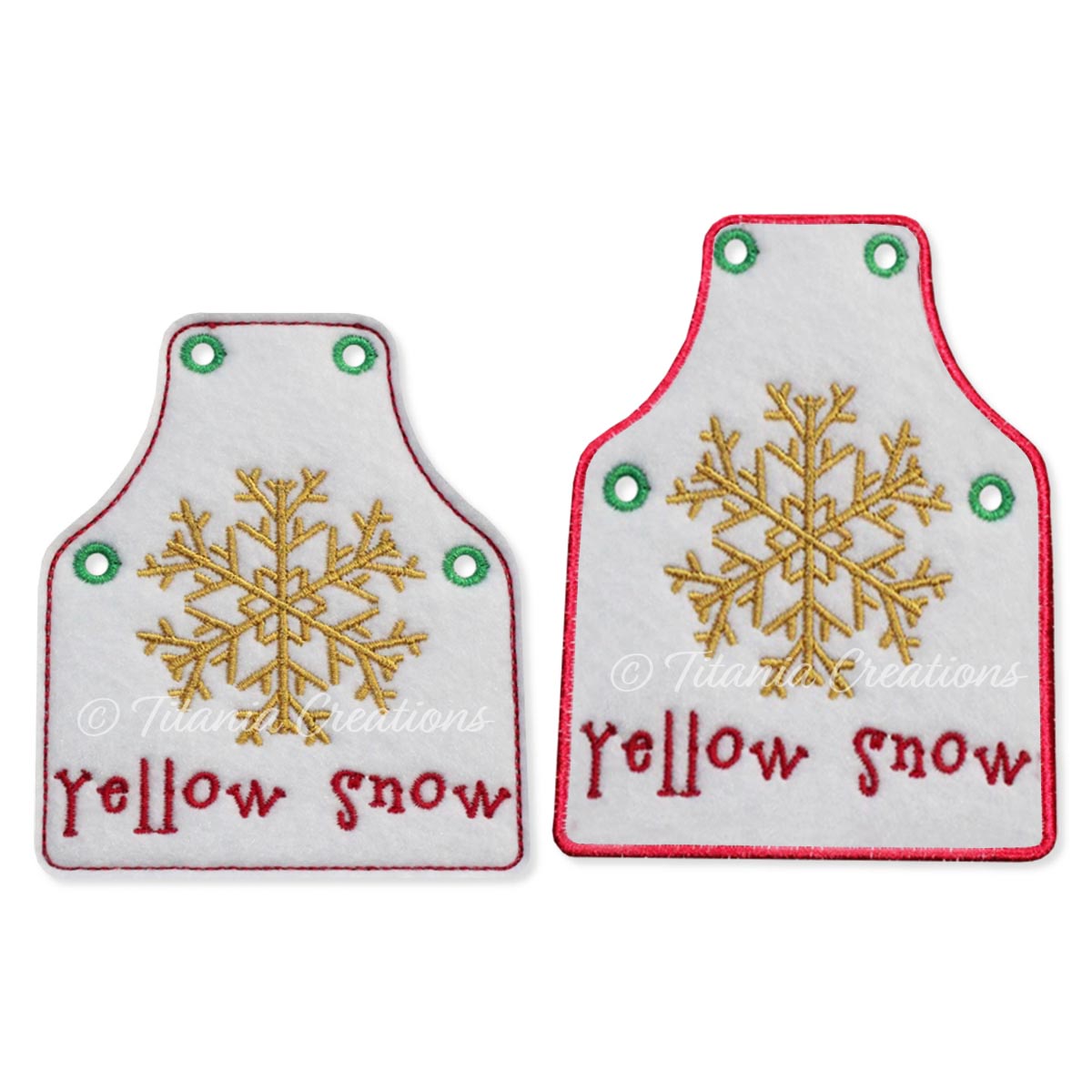 Yellow Snow Bottle Apron 4x4 5x7